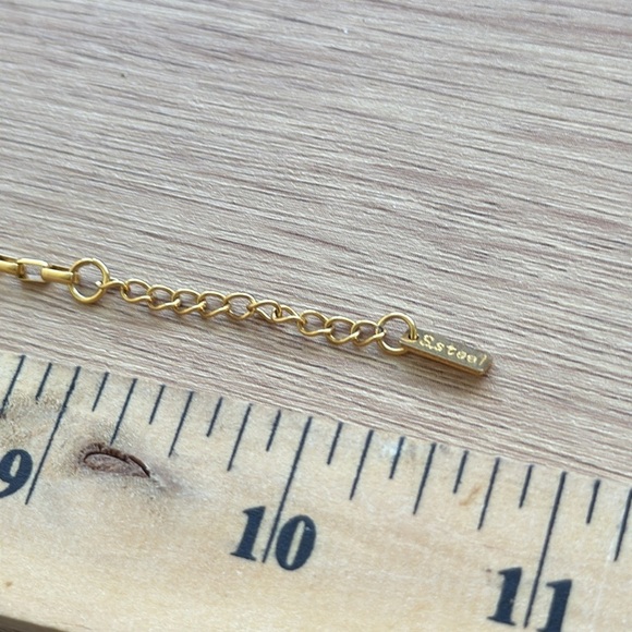 Stainless Steel Gold Plated Rectangle Link Anklet Adjustable Chain 9.5" - Picture 6 of 6